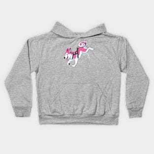 Pink Husky Running Kids Hoodie